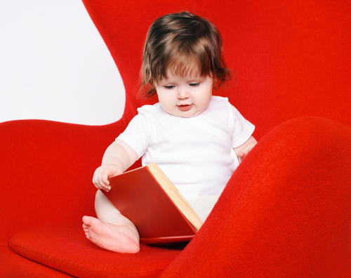 baby with book